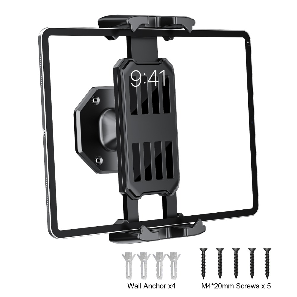 Essential Tablet Accessories - ที่ยึดโทรศัพท์ติดผนัง ที่วางแท็บเล็ต ปรับระดับได้ หมุนได้ 360 องศา