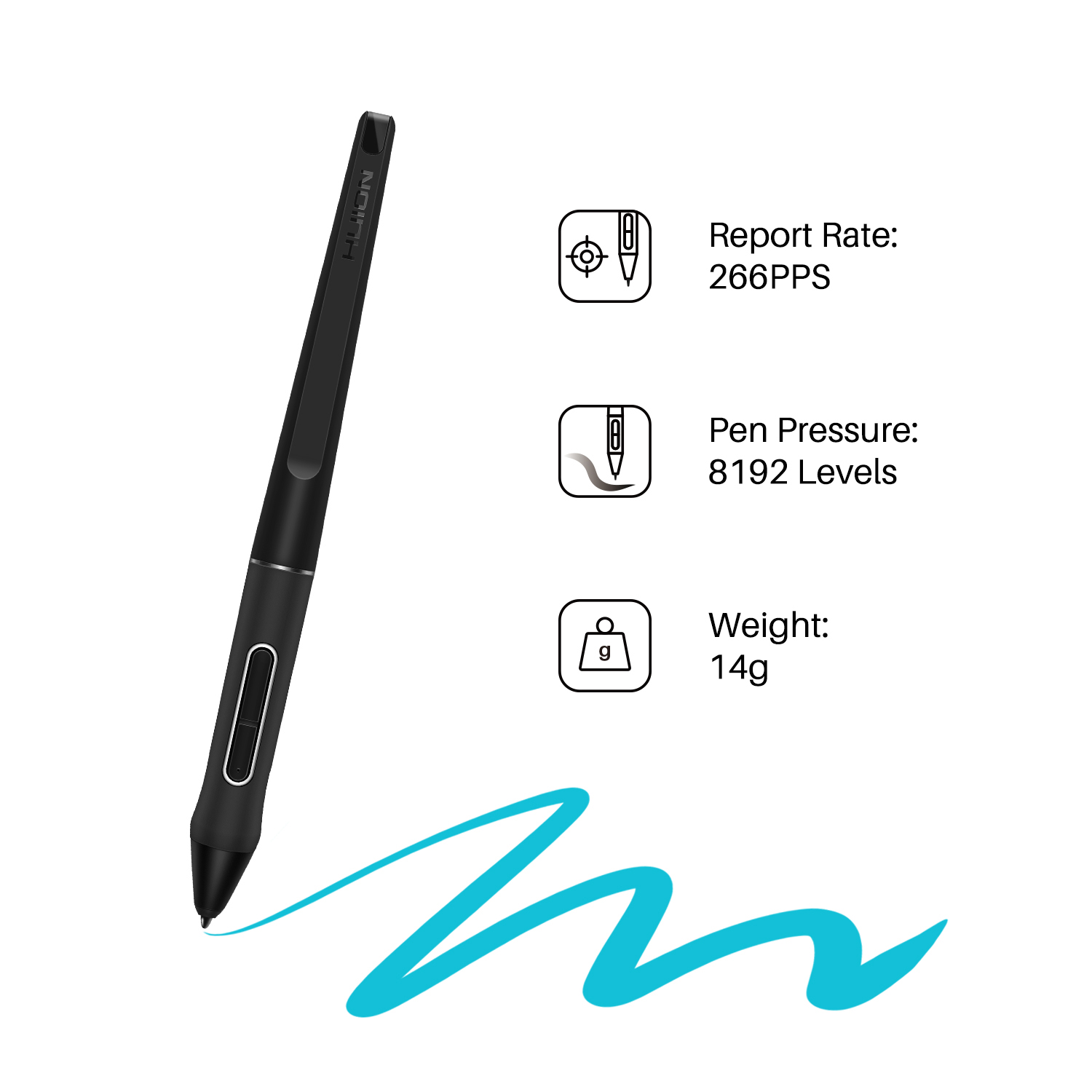 Huion Tablet Accessories - HUION PW517 กราฟิกแท็บเล็ตปากกาปากกาดิจิตอลหน้าจอสัมผัสปากกาStylusแบตเตอรี่สีดํา--PW517 สําหรับKamvas 13 22