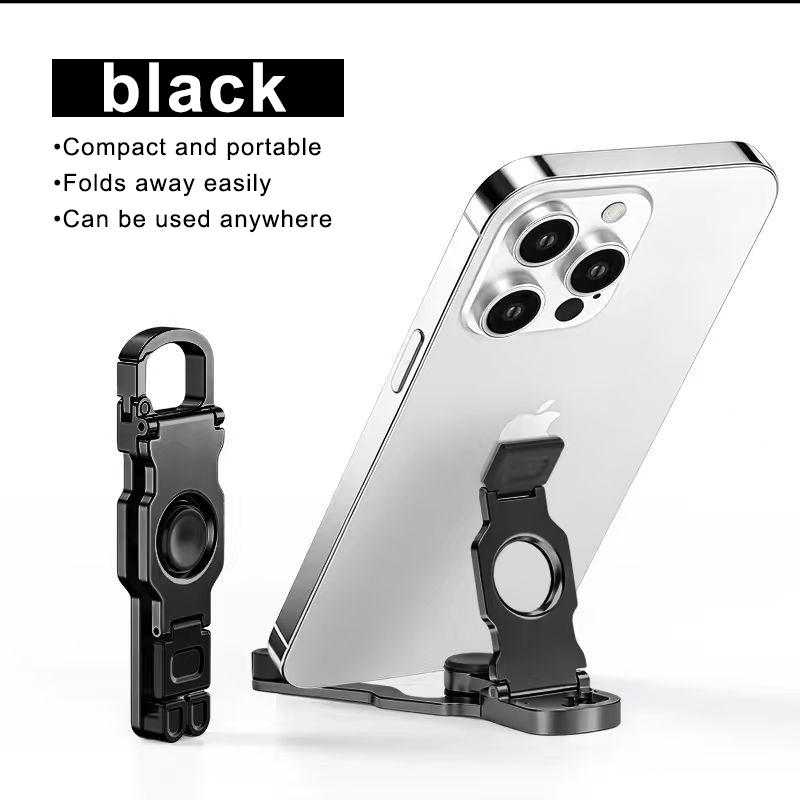 Essential Tablet Accessories - ขาตั้งโทรศัพท์แบบพกพาพร้อมฟังก์ชันหมุนได้ 360 องศา, ขาตั้งพับได้สำหรับโทรศัพท์และแท็บเล็ต, เหมาะสำหรับใช้ในบ้านและการเดินทาง