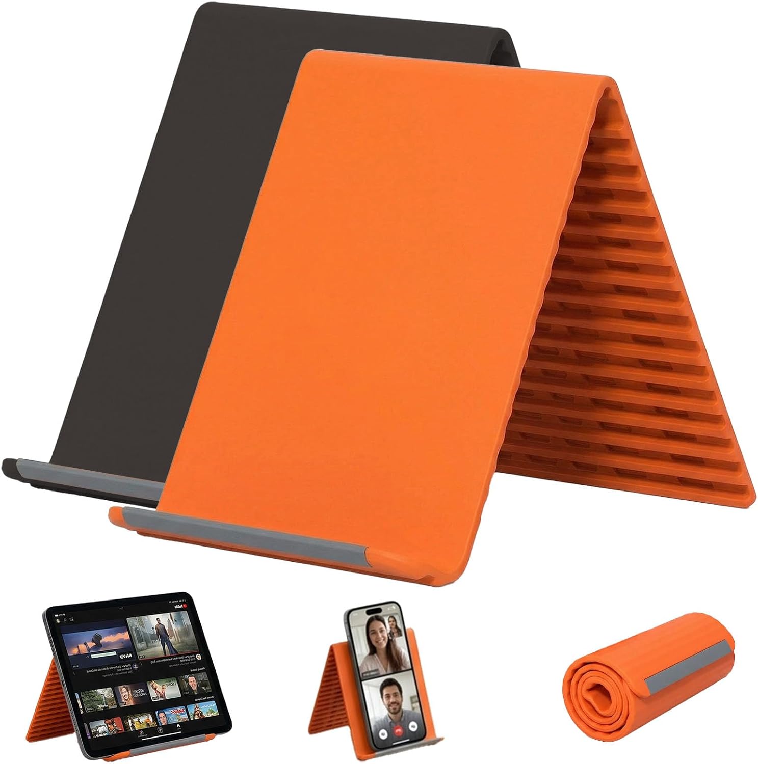 Essential Tablet Accessories - ที่วางโทรศัพท์มือถือซิลิโคนแบบพกพา ขาตั้งอเนกประสงค์ ปรับงอได้ตามต้องการ ปรับมุมได้หลายทิศทาง ขาตั้งแท็บเล็ตสำหรับวางบนโต๊ะ
