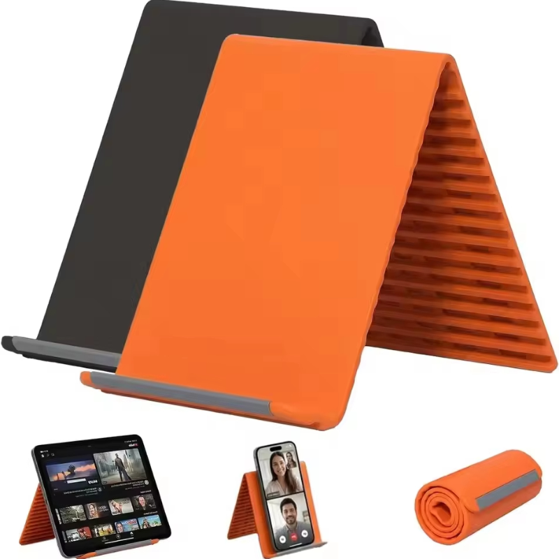 Essential Tablet Accessories - ขาตั้งโทรศัพท์มือถือแบบพกพาซิลิโคน 2026 ขาตั้งอเนกประสงค์แบบพับได้ ปรับมุมได้หลายระดับ ใช้ได้กับแท็บเล็ตและวางบนโต๊ะ