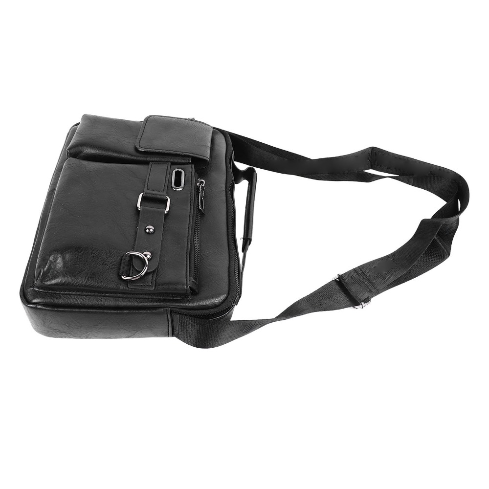 Tablet Shoulder Bag - กระเป๋าทำงาน PU ปรับได้ สายสะพายไหล่ปรับได้ สีดำ กระเป๋าเอกสารผู้ชาย
