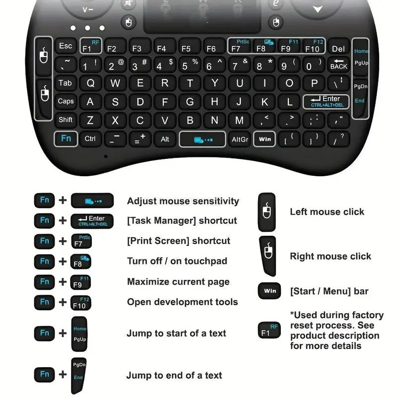 คีย์บอร์ดบลูทูธขนาดเล็ก 2.4GHz - Windows Tablet Accessories บทวิจารณ์และราคา